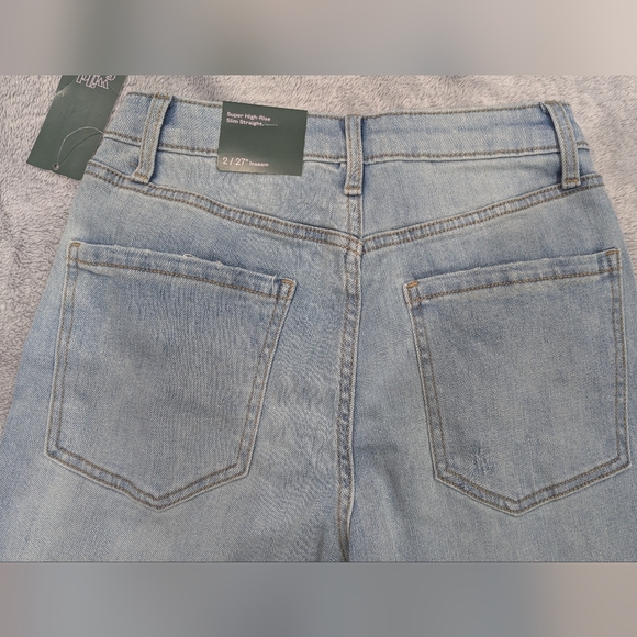 NWT Target Wild Fable Light Blue High Rise Slim Straight Leg Jeans Size Small - Picture 9 of 10